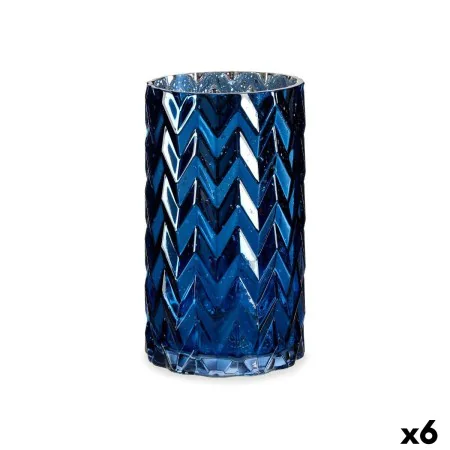 Jarrón Tallado Espiga Azul Cristal 11,3 x 19,5 x 11,3 cm (6 Unidades) de Gift Decor, Jarrones - Ref: S3626495, Precio: 56,94 ...