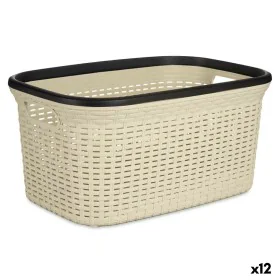 Laundry Basket Cream Plastic 36 L 36 x 25,5 x 52,5 cm (12 Units) by Kipit, Laundry Baskets - Ref: S3626509, Price: 69,48 €, D...