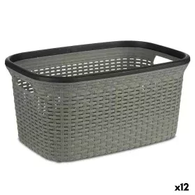 Cesto da Roupa Cinzento Plástico 36 L 36 x 25,5 x 53 cm (12 Unidades) de Kipit, Cestos para fornos rebatíveis - Ref: S3626510...