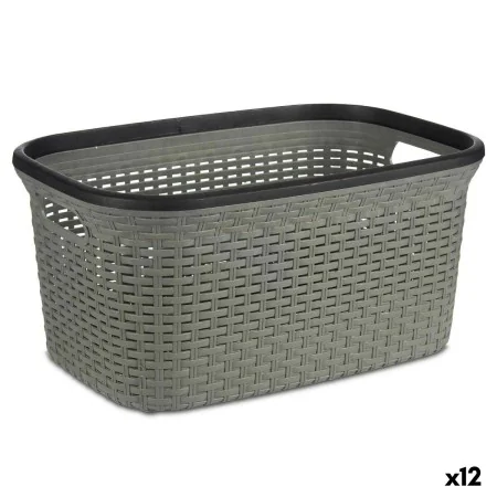 Laundry Basket Grey Plastic 36 L 36 x 25,5 x 53 cm (12 Units) by Kipit, Laundry Baskets - Ref: S3626510, Price: 69,48 €, Disc...