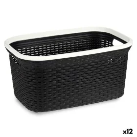 Cesto per i Panni Bianco Nero Plastica 36 L 36 x 25,5 x 53 cm (12 Unità) di Kipit, Ceste per la biancheria - Rif: S3626511, P...