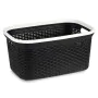 Panier à linge Blanc Noir Plastique 36 L 36 x 25,5 x 53 cm (12 Unités) de Kipit, Corbeilles à linge - Réf : S3626511, Prix : ...