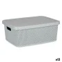 Caixa de Armazenagem com Tampa Cinzento Plástico 13 L 28 x 15 x 39 cm (12 Unidades) de Kipit, Caixas e baús de arrumação - Re...