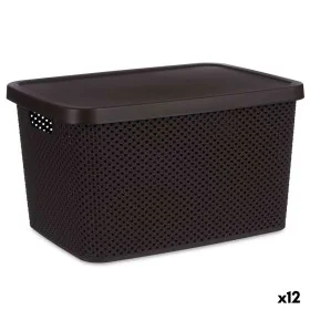 Boîte de rangement avec couvercle Marron Plastique 19 L 28 x 22 x 39 cm (12 Unités) de Kipit, Boîtes et coffres de rangement ...