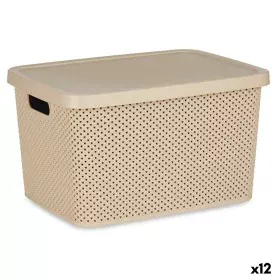 Boîte de rangement avec couvercle Beige Plastique 19 L 28 x 22 x 39 cm (12 Unités) de Kipit, Boîtes et coffres de rangement -...