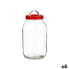 Jar Lid with handle Red polypropylene 3 L 13 x 24,3 x 13 cm (6 Units) by Vivalto, Food storage - Ref: S3626538, Price: 23,34 ...