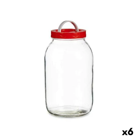 Jar Lid with handle Red polypropylene 3 L 13 x 24,3 x 13 cm (6 Units) by Vivalto, Food storage - Ref: S3626538, Price: 23,34 ...