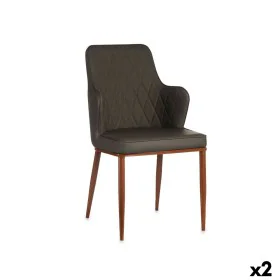 Armchair Rhombus Black Grey Steel 52 x 90 x 43 cm (2 Units) by Gift Decor, Chairs - Ref: S3626545, Price: 173,49 €, Discount: %