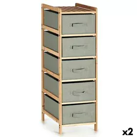 Chest of drawers Grey Wood Textile 34 x 103 x 36 cm (2 Units) by Kipit, Chest of Drawers - Ref: S3626552, Price: 81,52 €, Dis...