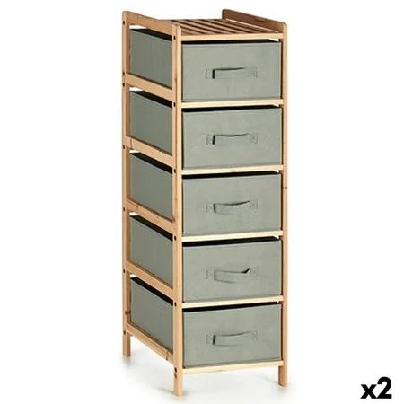 Chest of drawers Grey Wood Textile 34 x 103 x 36 cm (2 Units) by Kipit, Chest of Drawers - Ref: S3626552, Price: 90,00 €, Dis...