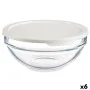 Fiambrera Redonda con Tapa Chefs Blanco 595 ml 14 x 6,3 x 14 cm (6 Unidades) de Pasabahce, Almacenamiento de alimentos - Ref:...