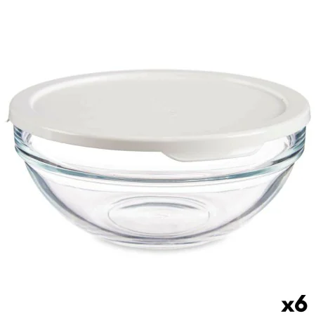 Porta Pranzo Rotondo con Coperchio Chefs Bianco 595 ml 14 x 6,3 x 14 cm (6 Unità) di Pasabahce, Conservazione di alimenti - R...