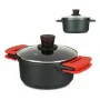 Casserole with glass lid Ø 20 cm Black Aluminium (6 Units) by Kinvara, Casserole pans - Ref: S3626603, Price: 165,14 €, Disco...