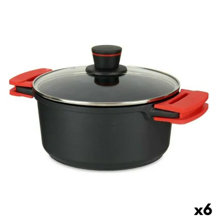 Cacerola con Tapa de Cristal Ø 24 cm Negro Aluminio (6 Unidades) de Kinvara, Cacerolas - Ref: S3626604, Precio: 202,60 €, Des...