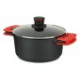 Cacerola con Tapa de Cristal Ø 24 cm Negro Aluminio (6 Unidades) de Kinvara, Cacerolas - Ref: S3626604, Precio: 202,60 €, Des...