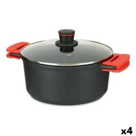 Casserole avec Couvercle en Verre Ø 28 cm Noir Aluminium (4 Unités) de Kinvara, Faitouts - Réf : S3626605, Prix : 149,96 €, R...