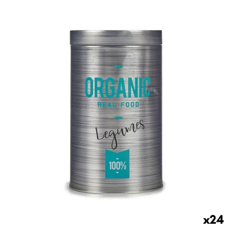 Bote Organic Legumbres Gris Hojalata 10,4 x 18,2 x 10,4 cm (24 Unidades) de Kinvara, Almacenamiento de alimentos - Ref: S3626...