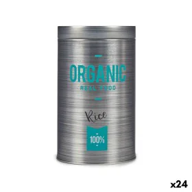 Tin Organic Rice Grey Tin 10,4 x 18,2 x 10,4 cm (24 Units) by Kinvara, Food storage - Ref: S3626621, Price: 66,57 €, Discount: %