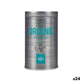 Tin Organic Coffee Grey Tin 10,4 x 18,2 x 10,4 cm (24 Units) by Kinvara, Tea and coffee storage - Ref: S3626622, Price: 66,57...