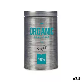 Tin Organic Salt Grey Tin 10,4 x 18,2 x 10,4 cm (24 Units) by Kinvara, Dispensers for dressings and spices - Ref: S3626624, P...