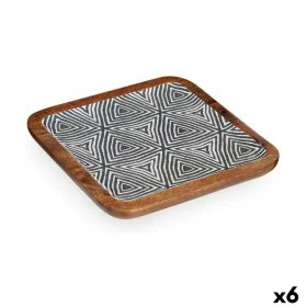 Centre de Table Blanc Marron Noir Ethnique 25 x 25 cm (6 Unités) de Gift Decor, Objets de décoration - Réf : S3626638, Prix :...