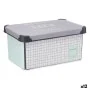 Boîte de rangement avec couvercle Home à carreaux Gris Plastique 10 L 23,5 x 16,5 x 35 cm (12 Unités) de Kipit, Boîtes et cof...