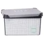 Boîte de rangement avec couvercle Home à carreaux Gris Plastique 10 L 23,5 x 16,5 x 35 cm (12 Unités) de Kipit, Boîtes et cof...