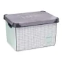 Boîte de rangement avec couvercle Home à carreaux 22 L Gris Plastique 29 x 23,5 x 39 cm (12 Unités) de Kipit, Boîtes et coffr...