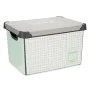 Boîte de rangement avec couvercle Home à carreaux Gris Plastique 17 L 28 x 22 x 37 cm (12 Unités) de Kipit, Boîtes et coffres...