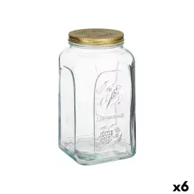 Jar Homemade Transparent Golden Metal Glass 3 L 13 x 25 x 13 cm (6 Units) by Pasabahce, Food storage - Ref: S3626745, Price: ...