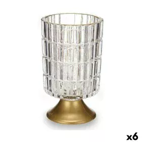 LED-Laterne Durchsichtig Gold Glas 10,7 x 18 x 10,7 cm (6 Stück) von Gift Decor, Kerzenständer und Kerzenhalter - Ref: S36267...