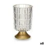 LED Lantern Transparent Golden Glass 10,7 x 18 x 10,7 cm (6 Units) by Gift Decor, Candelabras and candle holders - Ref: S3626...