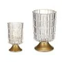 LED Lantern Transparent Golden Glass 10,7 x 18 x 10,7 cm (6 Units) by Gift Decor, Candelabras and candle holders - Ref: S3626...