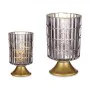 LED Lantern Grey Golden Glass 10,7 x 18 x 10,7 cm (6 Units) by Gift Decor, Candelabras and candle holders - Ref: S3626779, Pr...