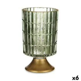 LED Lantern Green Golden Glass 10,7 x 18 x 10,7 cm (6 Units) by Gift Decor, Candelabras and candle holders - Ref: S3626781, P...