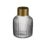 Vase Stripes Grey Golden Glass 12 x 18 x 12 cm (6 Units) by Gift Decor, Vases - Ref: S3626783, Price: 62,21 €, Discount: %