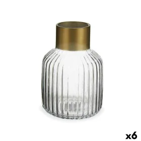 Vase Transparent Doré verre 14,5 x 22 x 14,5 cm (6 Unités) de Gift Decor, Vases - Réf : S3626786, Prix : 64,94 €, Remise : %