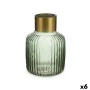 Jarrón Rayas Verde Dorado Vidrio 14,5 x 22 x 14,5 cm (6 Unidades) de Gift Decor, Jarrones - Ref: S3626789, Precio: 71,70 €, D...