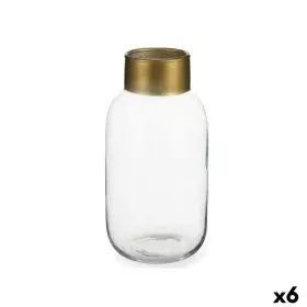 Vase Transparent Doré verre 11,5 x 24 x 11,5 cm (6 Unités) de Gift Decor, Vases - Réf : S3626790, Prix : 69,38 €, Remise : %