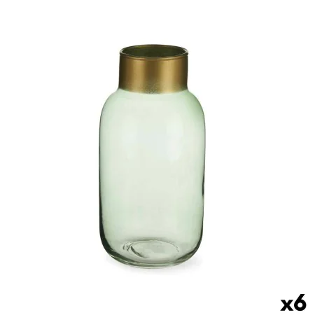 Vase Green Golden Glass 11,5 x 24 x 11,5 cm (6 Units) by Gift Decor, Vases - Ref: S3626793, Price: 69,38 €, Discount: %