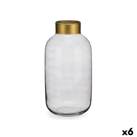 Vase Grey Golden Glass 14,5 x 29,5 x 14,5 cm (6 Units) by Gift Decor, Vases - Ref: S3626795, Price: 94,68 €, Discount: %