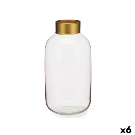 Vase Pink Golden Glass 14,5 x 29,5 x 14,5 cm (6 Units) by Gift Decor, Vases - Ref: S3626796, Price: 94,68 €, Discount: %