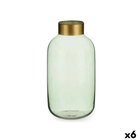 Vase Green Golden Glass 14,5 x 29,5 x 14,5 cm (6 Units) by Gift Decor, Vases - Ref: S3626797, Price: 85,76 €, Discount: %