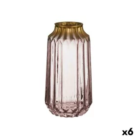 Vase Pink Glass 13 x 23,5 x 13 cm (6 Units) by Gift Decor, Vases - Ref: S3626800, Price: 64,94 €, Discount: %