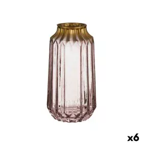 Jarrón Rosa Vidrio 13 x 23,5 x 13 cm (6 Unidades) de Gift Decor, Jarrones - Ref: S3626800, Precio: 64,94 €, Descuento: %