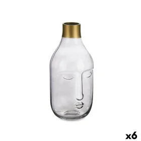 Vase Face Grey Glass 11 x 24,5 x 12 cm (6 Units) by Gift Decor, Vases - Ref: S3626803, Price: 65,19 €, Discount: %