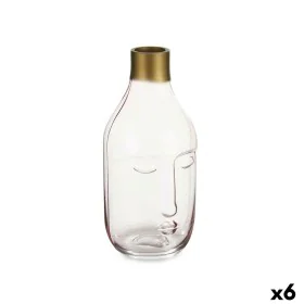 Vase Face Pink Glass 11 x 24,5 x 12 cm (6 Units) by Gift Decor, Vases - Ref: S3626804, Price: 65,19 €, Discount: %