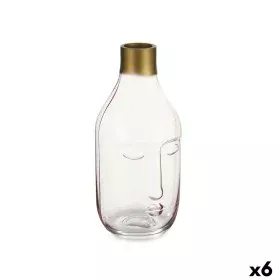 Vase Face Pink Glass 11 x 24,5 x 12 cm (6 Units) by Gift Decor, Vases - Ref: S3626804, Price: 66,50 €, Discount: %