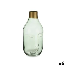 Vase Visage Vert verre 11 x 24,5 x 12 cm (6 Unités) de Gift Decor, Vases - Réf : S3626805, Prix : 65,19 €, Remise : %