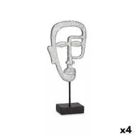 Decorative Figure Face Silver 19,5 x 38 x 10,5 cm (4 Units) by Gift Decor, Ornaments - Ref: S3626824, Price: 43,48 €, Discoun...